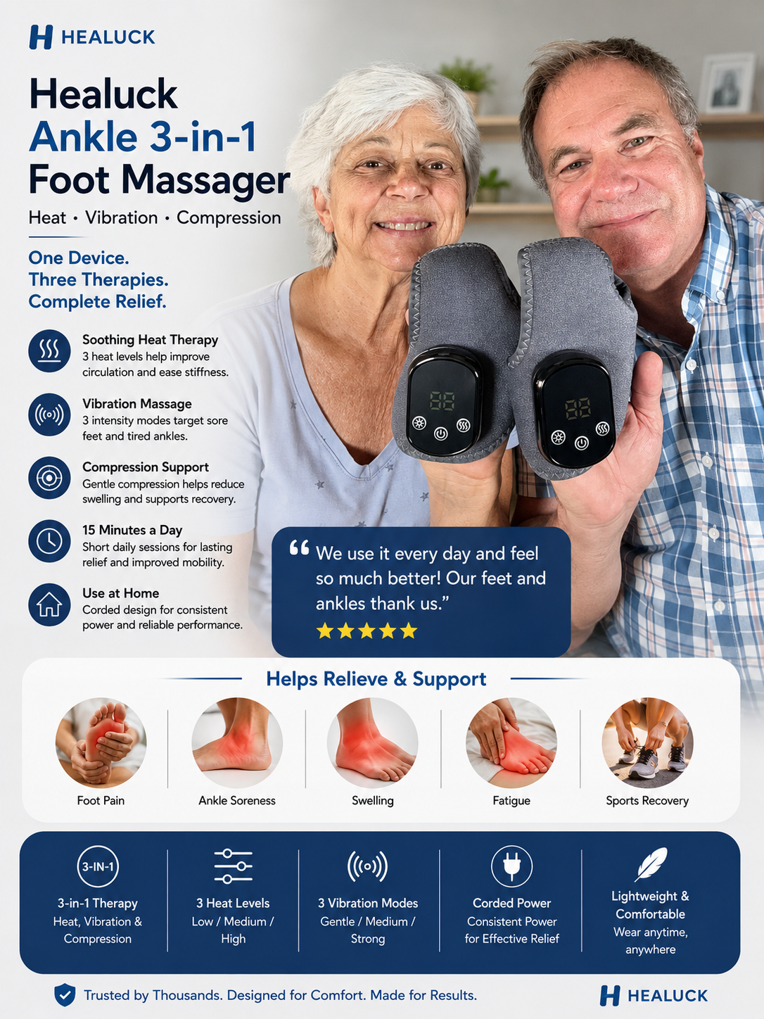 Healuck Ankle 3-in-1 Foot Massager