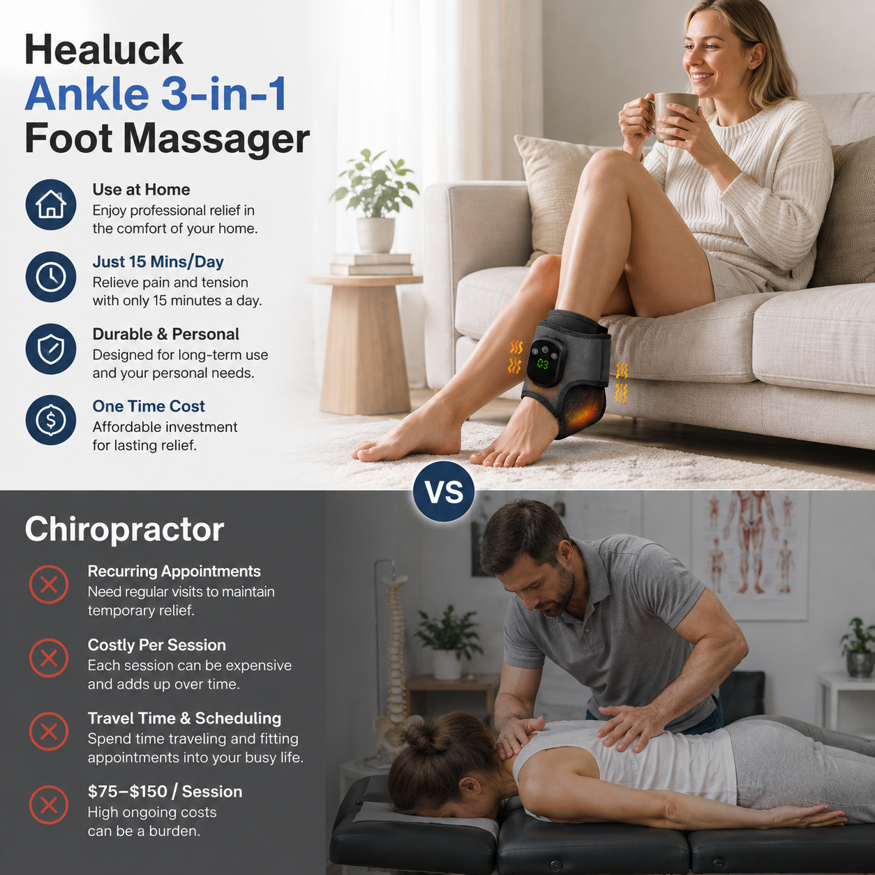 Healuck Ankle 3-in-1 Foot Massager
