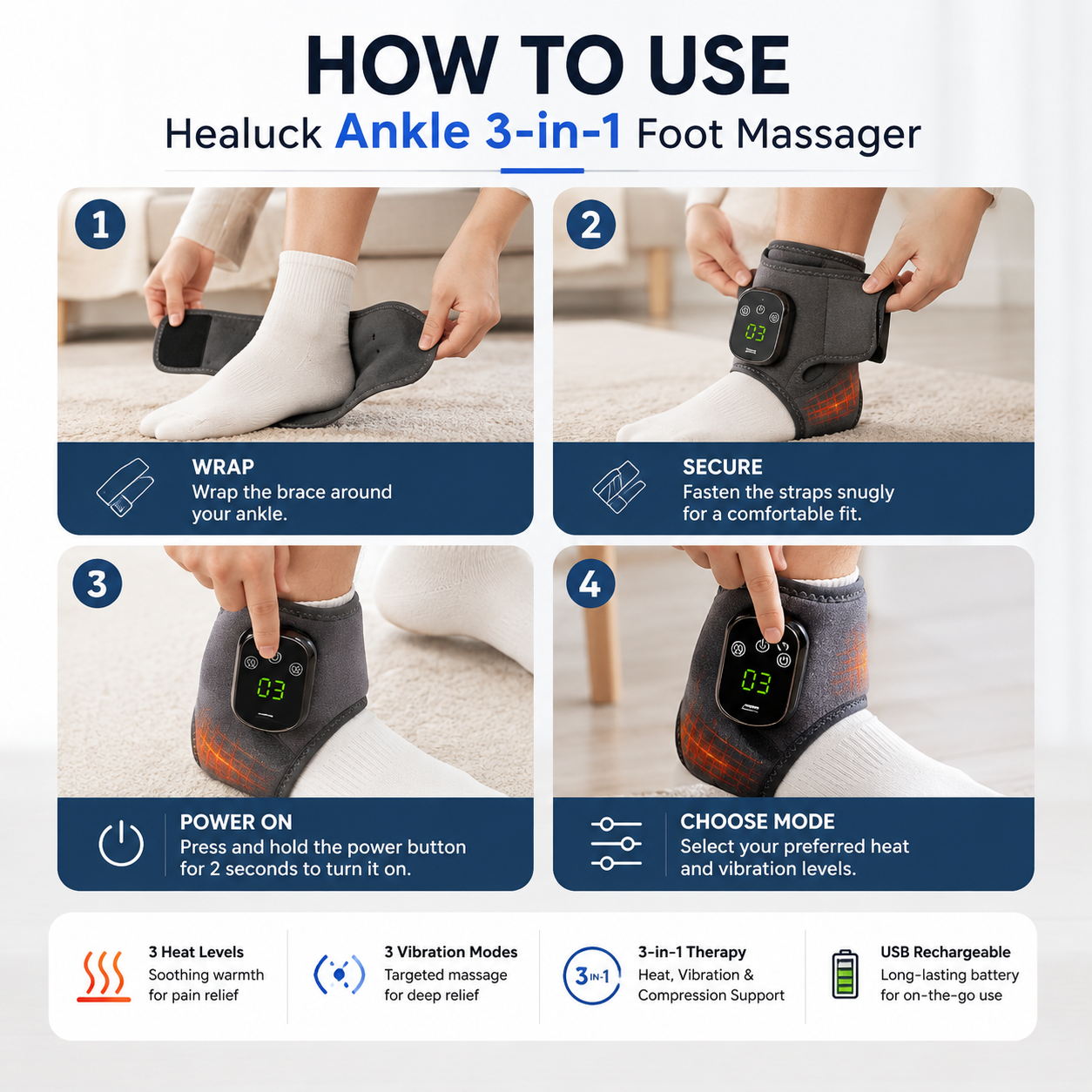 Healuck Ankle 3-in-1 Foot Massager