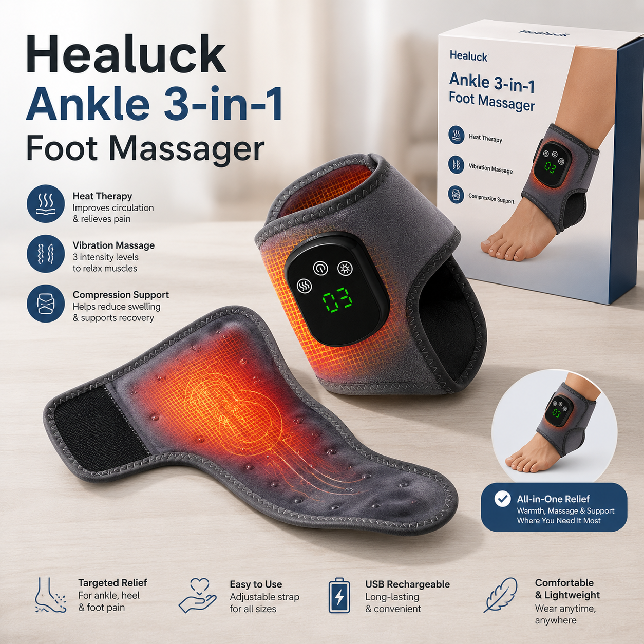 Healuck Ankle 3-in-1 Foot Massager